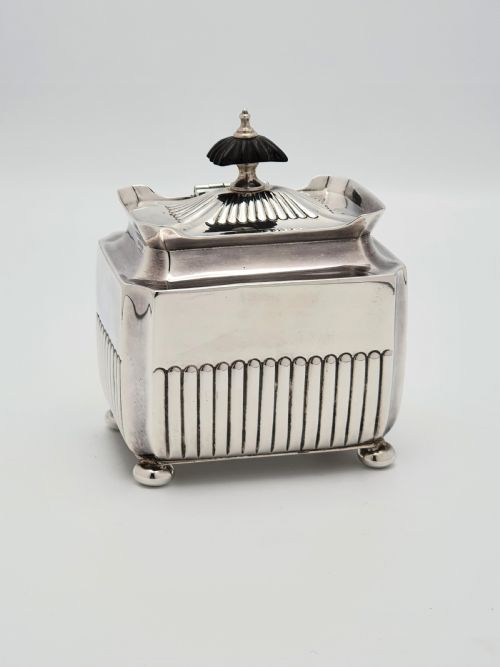 Pretty Victorian Antique Silver Tea Caddy – Sheffield 1883