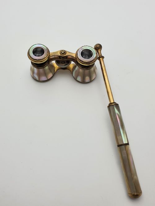 BEAUTIFUL VICTORIAN MOTHER OF PEARL AND BRASS OPERA GLASSES ENGLISH ANTIQUE CIRCA 1900 - ADDITIONAL PHOTO 5