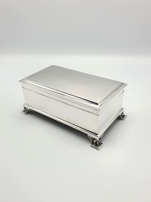 Splendid Art Deco Silver Jewellery Box – Birmingham 1938