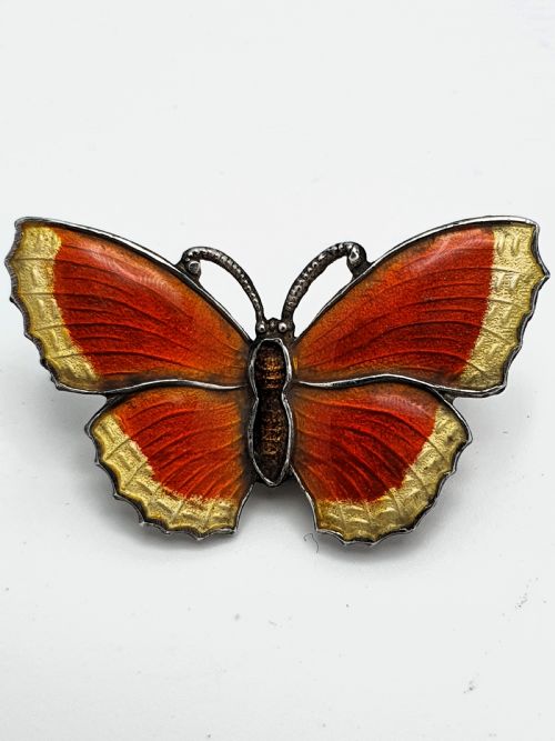fig 1. Beautiful silver and enamelled butterfly brooch – circa 1930