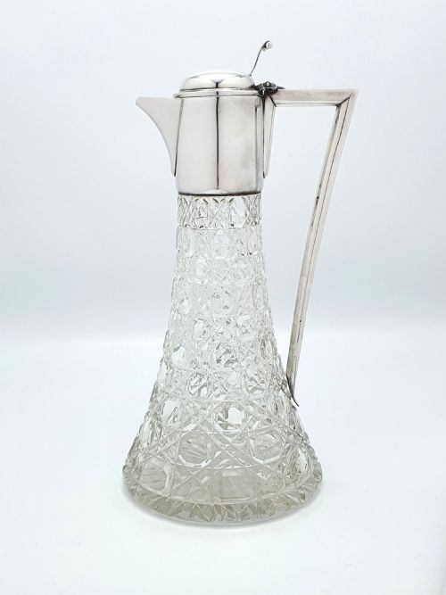 SPLENDID SILVER TOPPED CLARET JUG CIRCA 1960 - ADDITIONAL PHOTO 5