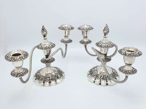 Fabulous Pair of Edwardian Low Candelabras – Circa 1905
