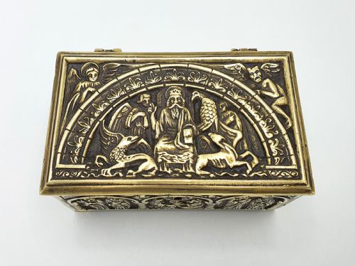 UNUSUAL ANTIQUE BRASS JEWELLERY BOX CIRCA 1920 - ADDITIONAL PHOTO 4