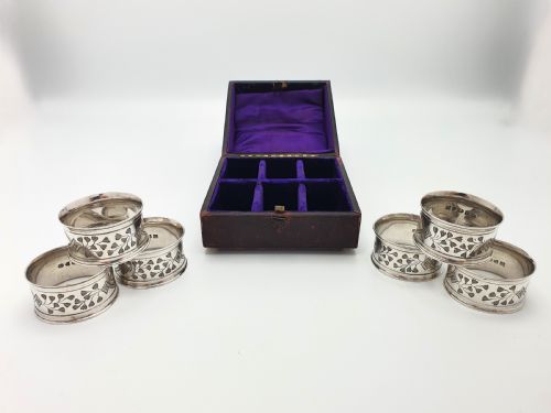fig 1. Nice Cased Set of Six Edwardian Napkin Rings – circa 1890