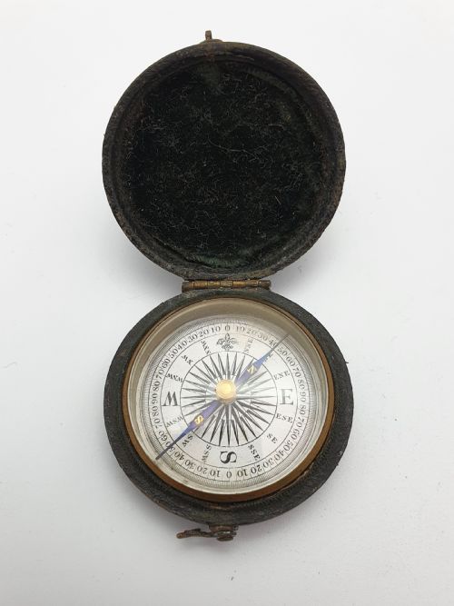 Charming Victorian Leather Cased Pocket Compass – Circa 1870