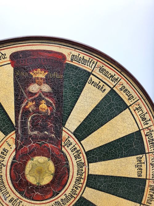 fig 1. Unusual Victorian Painted Depiction of King Arthur’s Round Table – circa 1880