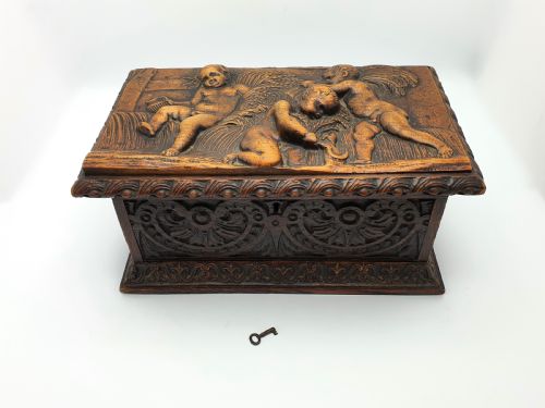 SUPERB VICTORIAN OAK TEA CADDY CIRCA 1880 - ADDITIONAL PHOTO 3