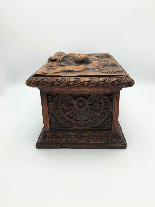 SUPERB VICTORIAN OAK TEA CADDY CIRCA 1880 - ADDITIONAL PHOTO 8