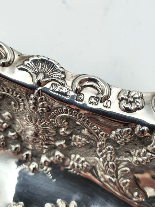 SUPERB ANTIQUE EDWARDIAN SOLID SILVER SERVING DISH 1908 - ADDITIONAL PHOTO 1