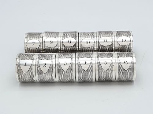 Fabulous Set of 12 Edwardian Napkin Rings - Circa 1905