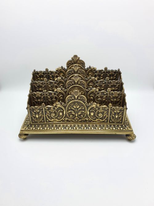 Grand Victorian Brass Letter/document Rack – Circa 1880
