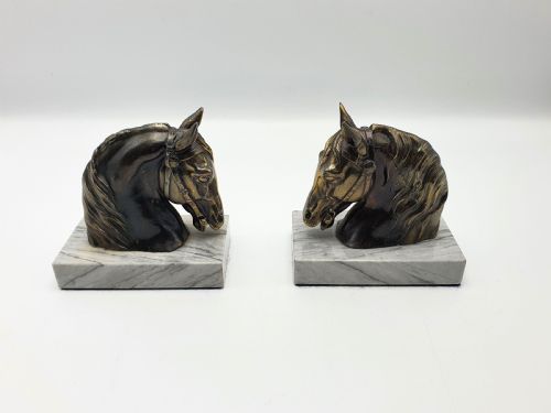 Lovely Pair of French Art Deco Horse Bookends - Circa 1930