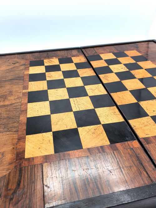 VICTORIAN CHESS AND BACKGAMMON GAMES BOX CIRCA 1850 - ADDITIONAL PHOTO 2