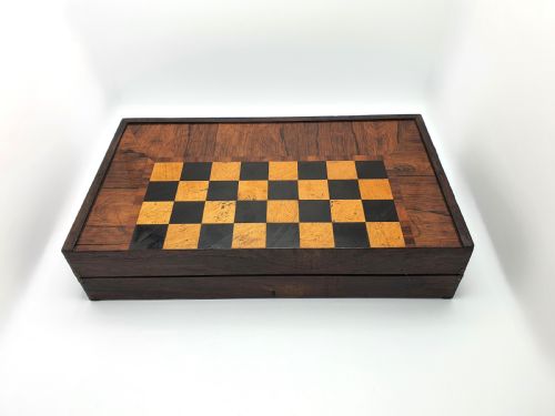 VICTORIAN CHESS AND BACKGAMMON GAMES BOX CIRCA 1850 - ADDITIONAL PHOTO 7