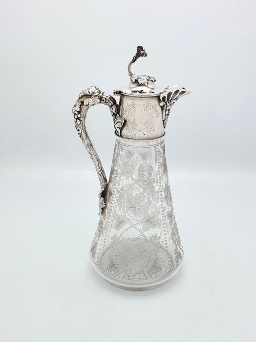 fig 1. Splendid Victorian Cut Glass and Silver-Plated Claret Jug – circa 1880