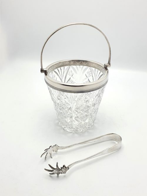 Art Deco Mappin & Webb Cut Glass Ice Bucket - Circa 1930