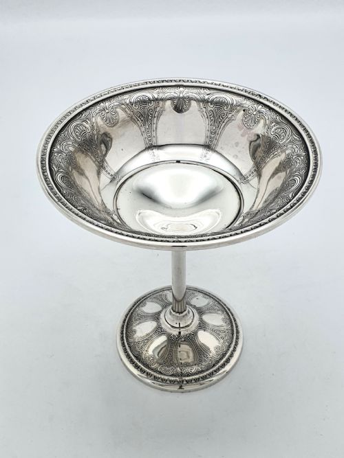 GORGEOUS STERLING SILVER PERSIAN PATTERN COMPORT CIRCA 1900 - ADDITIONAL PHOTO 1