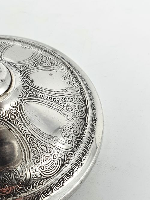GORGEOUS STERLING SILVER PERSIAN PATTERN COMPORT CIRCA 1900 - ADDITIONAL PHOTO 2