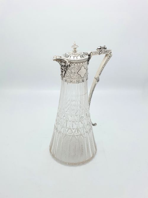 fig 1. Lovely Victorian Cut Glass and Silver-Plated Claret Jug – circa 1880