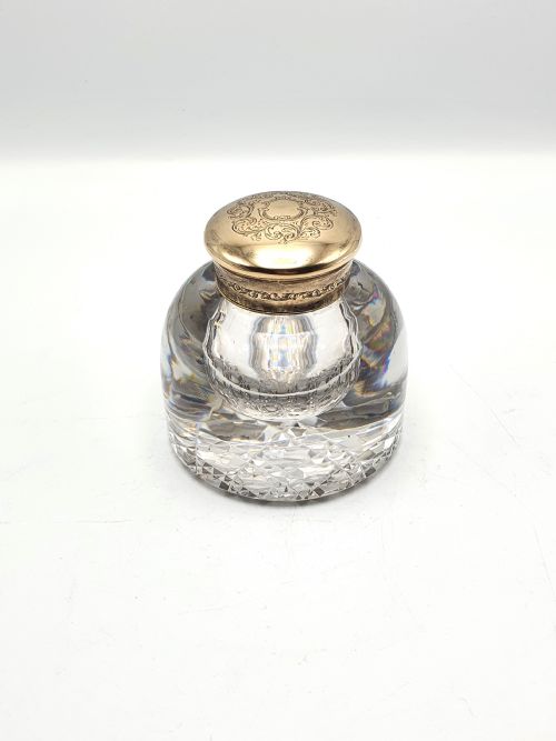Nice Large Victorian Cut Glass Ink Pot – Circa 1880