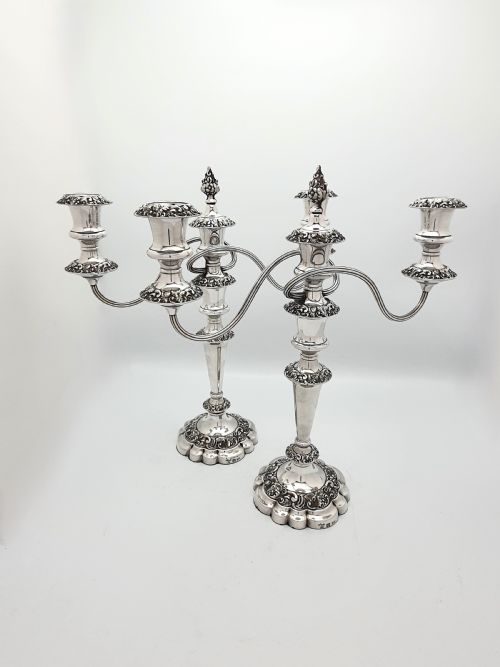 fig 1. Splendid Pair of Large Silver-Plated Candelabras – circa 1920