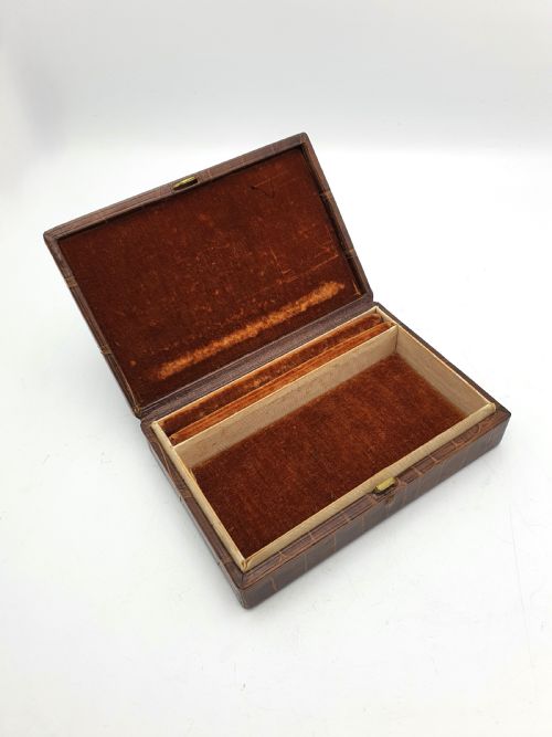 NICE CROCODILE SKIN JEWELLERY BOX CIRCA 1920 - ADDITIONAL PHOTO 2