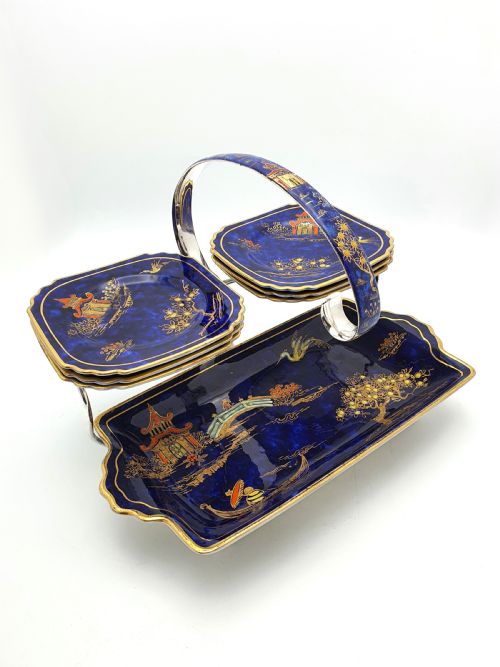fig 1. Fabulous Art Deco China Sandwich Set - circa 1930