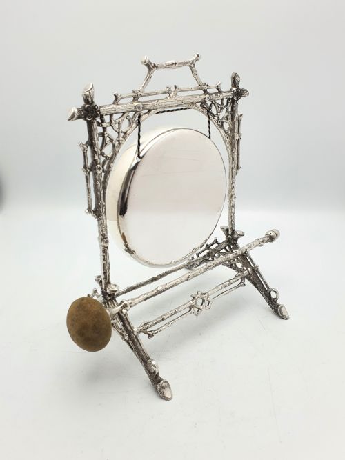 Charming Victorian Silver-plated Dinner Gong - Circa 1890