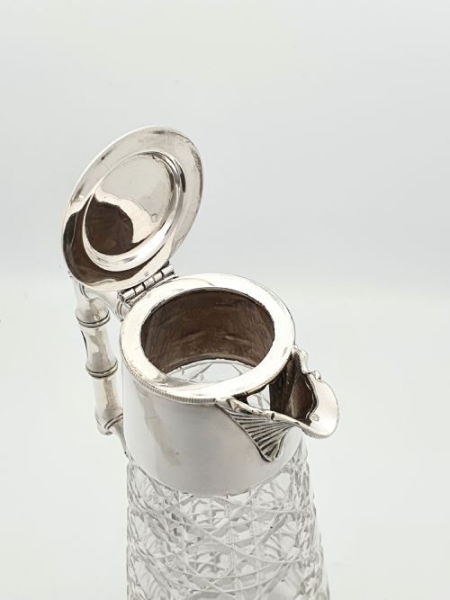 NICE ANTIQUE EDWARDIAN CUT GLASS AND SILVERPLATED CLARET JUG CIRCA 1905 - ADDITIONAL PHOTO 4
