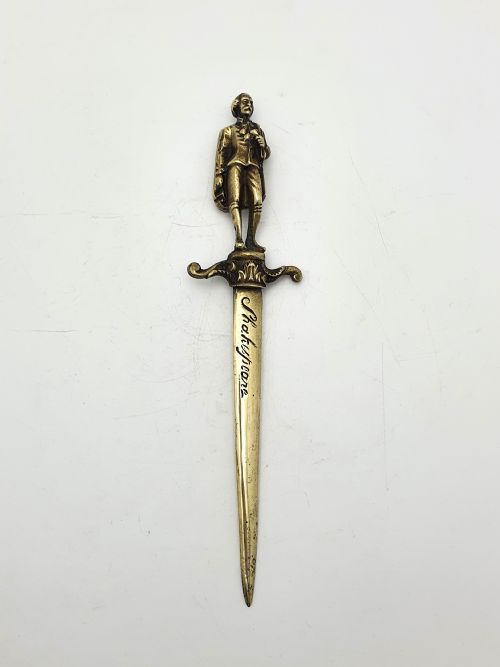 NICE SHAKESPEARE BRASS LETTER OPENER CIRCA 1920 - ADDITIONAL PHOTO 2
