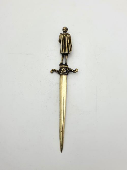 NICE SHAKESPEARE BRASS LETTER OPENER CIRCA 1920 - ADDITIONAL PHOTO 3