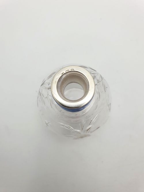 RARE ART DECO SILVER AND GUILLOCHE ENAMEL SCENT BOTTLE 1930 - ADDITIONAL PHOTO 5