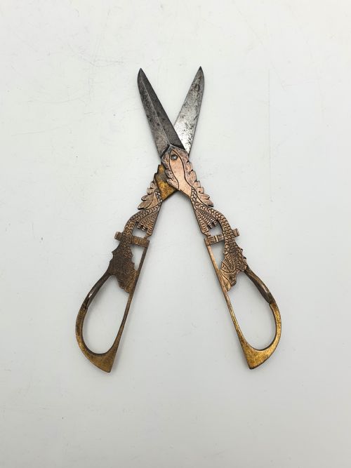 fig 1. Unusual Antique Commemorative Bronze & Steel Ship Launch Shears – SS Victorian, June 1900