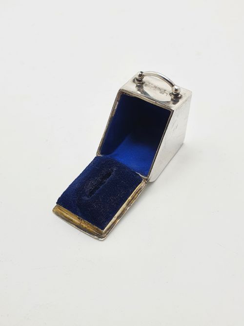 fig 1. Rare and Fabulous Antique Sterling Silver Cherub Ring Box - 1905