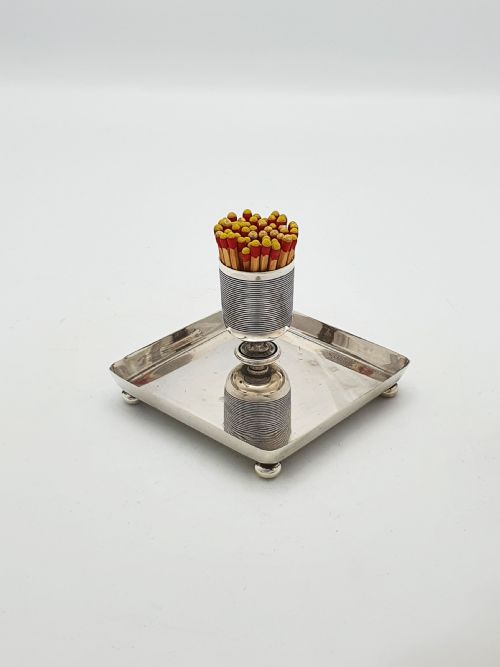 Nice Antique Sterling Silver Match Striker - 1896