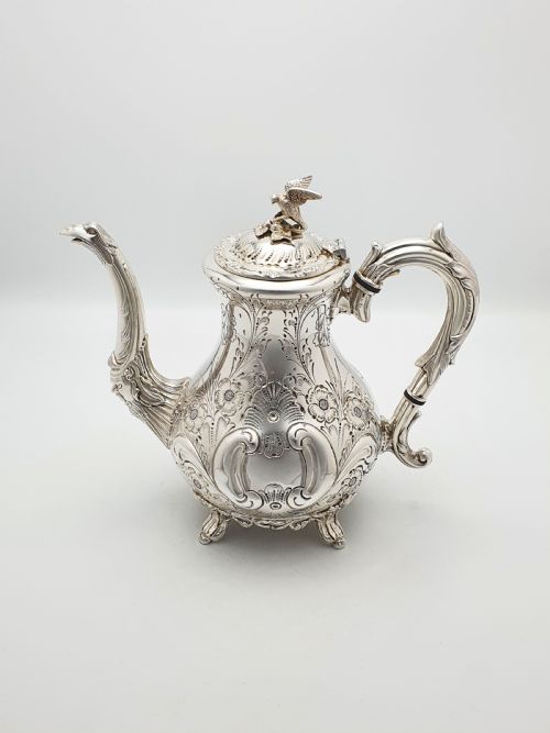fig 2. Ornate Antique Four-Piece Tea Set with Stunning Figural Detailing – circa 1920