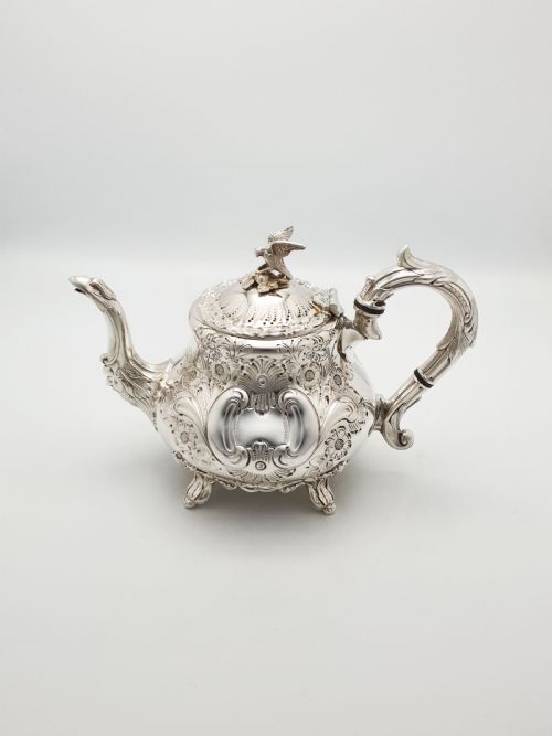 fig 3. Ornate Antique Four-Piece Tea Set with Stunning Figural Detailing – circa 1920