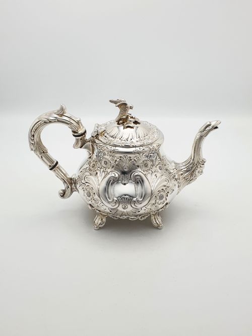 fig 4. Ornate Antique Four-Piece Tea Set with Stunning Figural Detailing – circa 1920