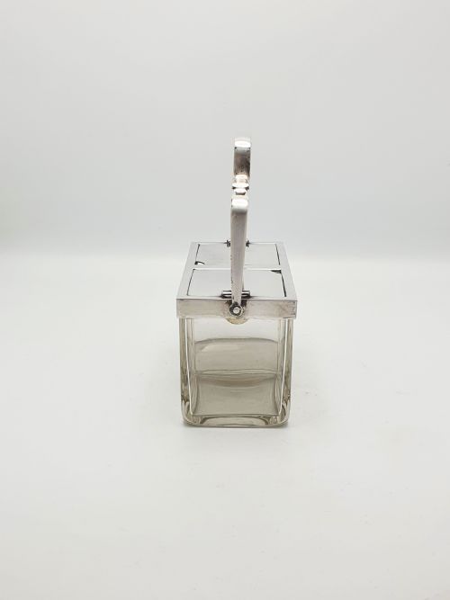 RARE ANTIQUE SILVERPLATED DOUBLE PRESERVE JAR WITH SELF OPENING LID MECHANISM CIRCA 1920 - ADDITIONAL PHOTO 7