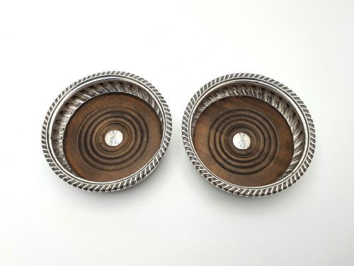 Lovely Pair of Antique Georgian Silver Coasters - 1812