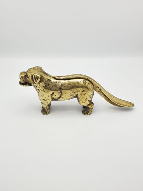 fig 1. Charming Large Antique Brass Dog Nutcracker – circa 1890