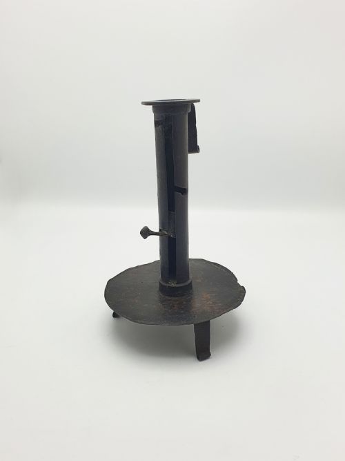 Fabulous Continental Wrought Iron “Courting” Candlestick – Circa 1700