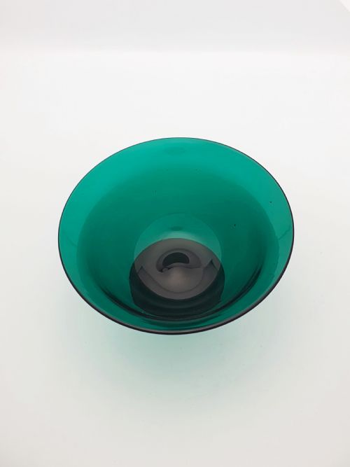 fig 1. Nice Antique Georgian Emerald Green Glass Footed Bowl – circa 1820