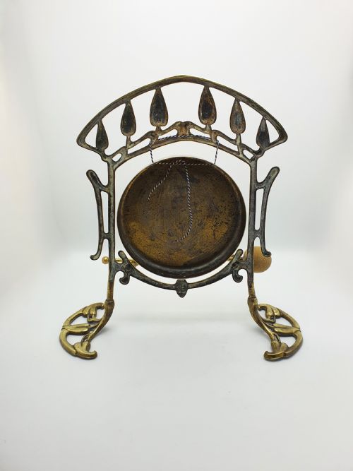 fig 2. Large Art Nouveau Brass Dinner Gong with Striker – 1889