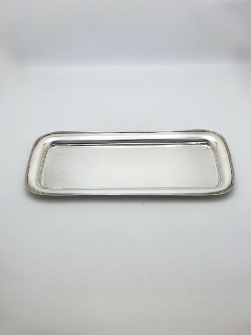 fig 1. Elegant Antique Silver-Plated Rectangular Serving Tray – circa 1920