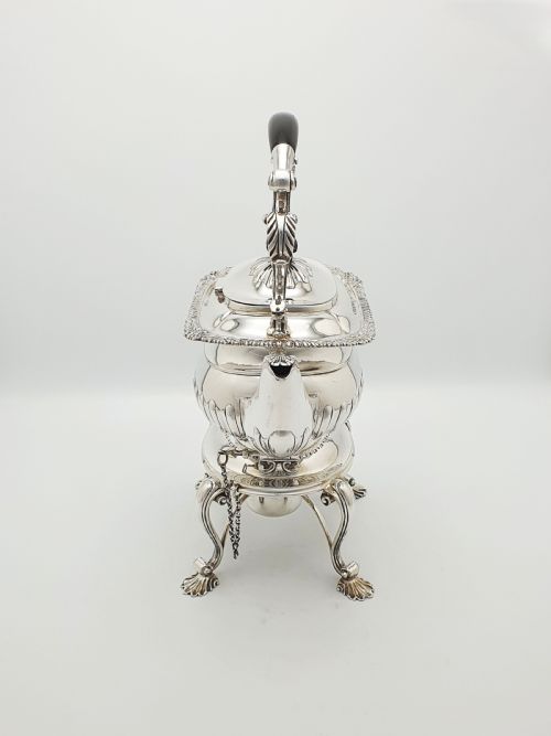 FABULOUS ANTIQUE GEORGIANSTYLE SILVERPLATED KETTLE ON STAND CIRCA 1905 - ADDITIONAL PHOTO 4