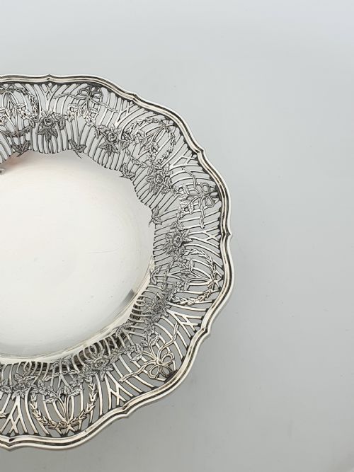 fig 2. Gorgeous Antique George V  Sterling Silver Comport by William Hutton & Sons - 1913