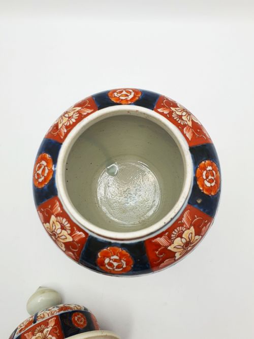 GORGEOUS ANTIQUE JAPANESE IMARI PORCELAIN COVERED JAR GINGER JAR CIRCA 1880 - ADDITIONAL PHOTO 4