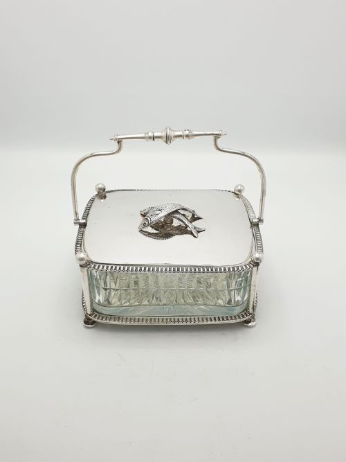 fig 1. Unusual Antique Victorian Silver-Plated Sardine Dish – circa 1890