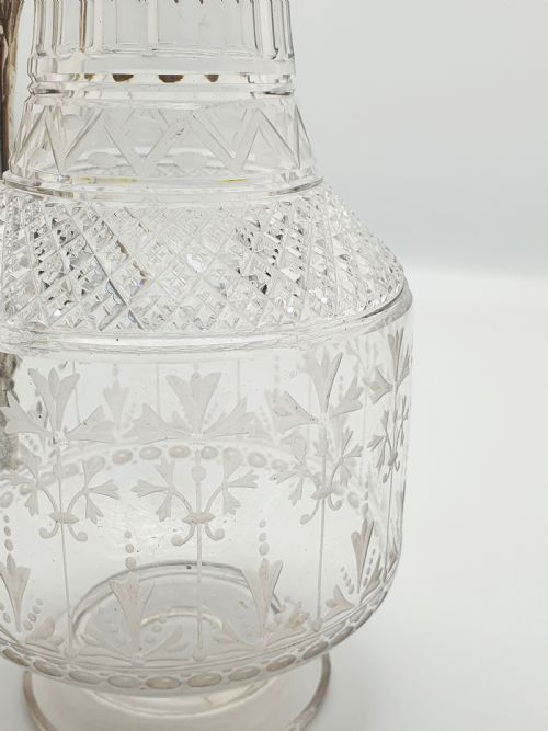 SUPERB ANTIQUE VICTORIAN SILVERPLATED CUTGLASS CLARET JUG CIRCA 1890 - ADDITIONAL PHOTO 5